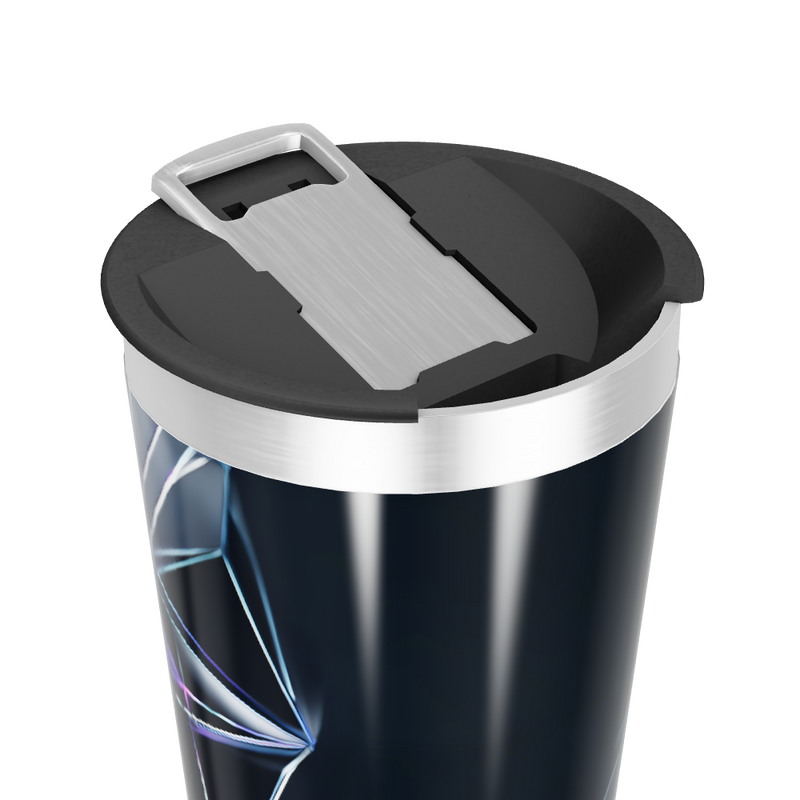 Copo Térmico - Preto com Detalhes Azuis