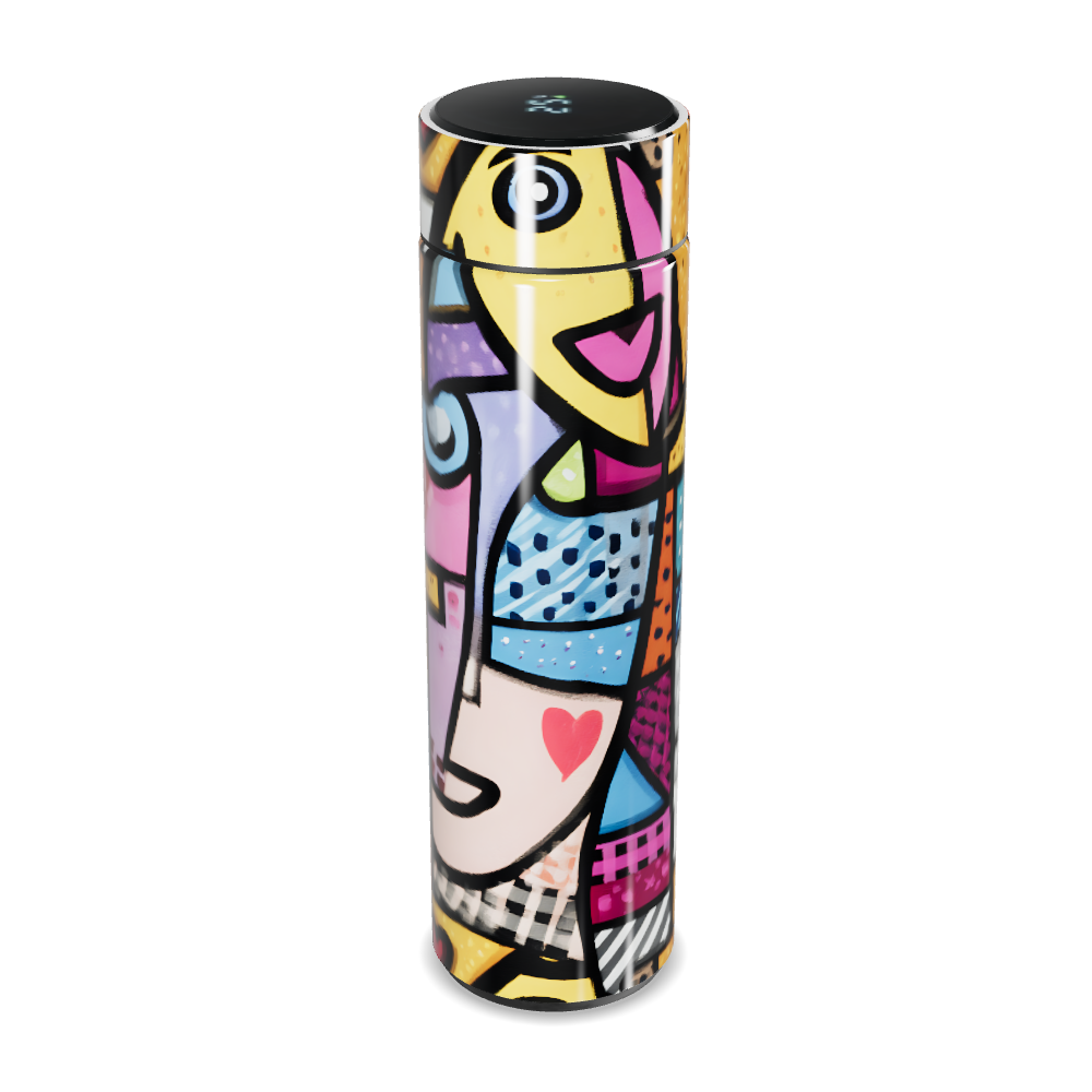 Garrafa Térmica Touch - Estampa Colorida Artística