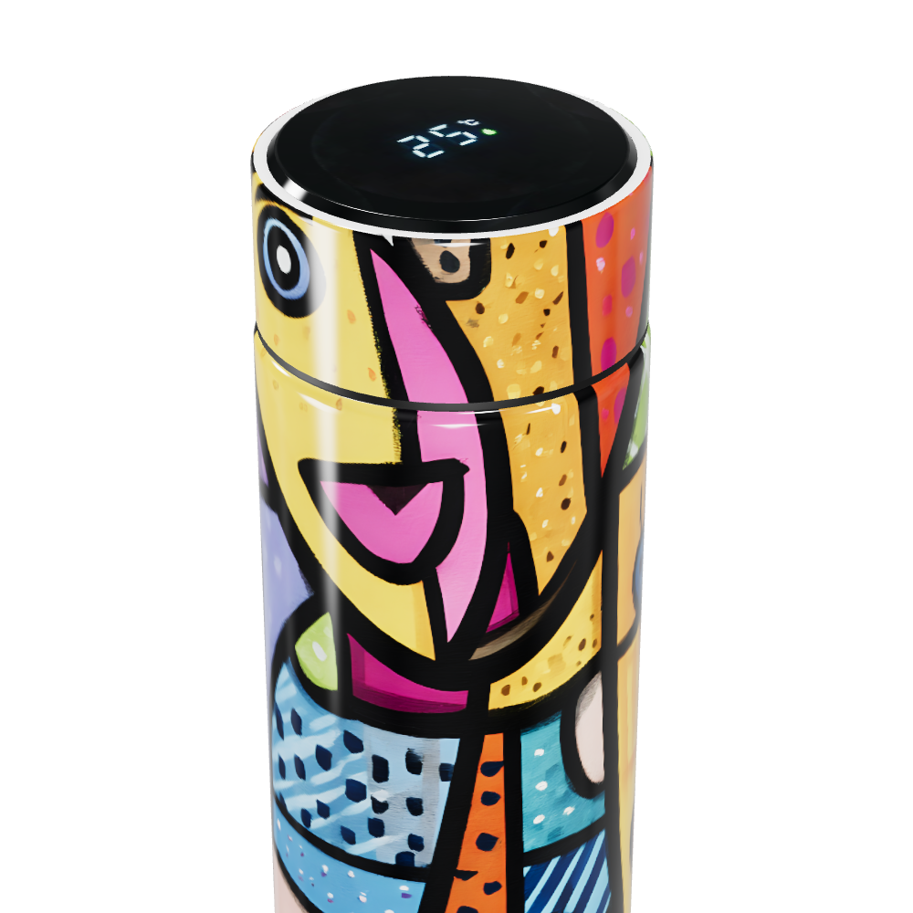 Garrafa Térmica Touch - Estampa Colorida Artística