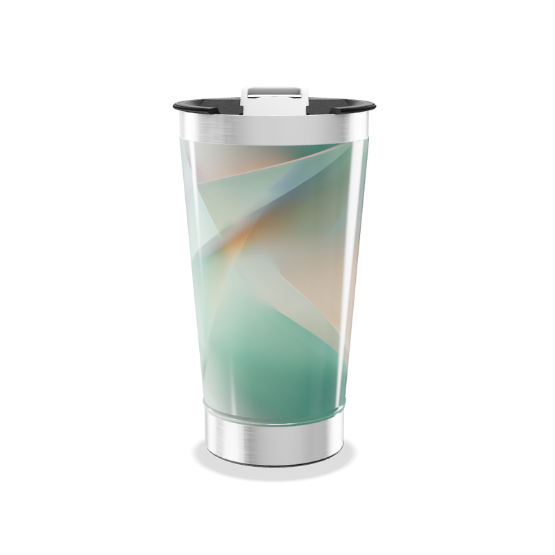 Copo Térmico - Design Geométrico Verde