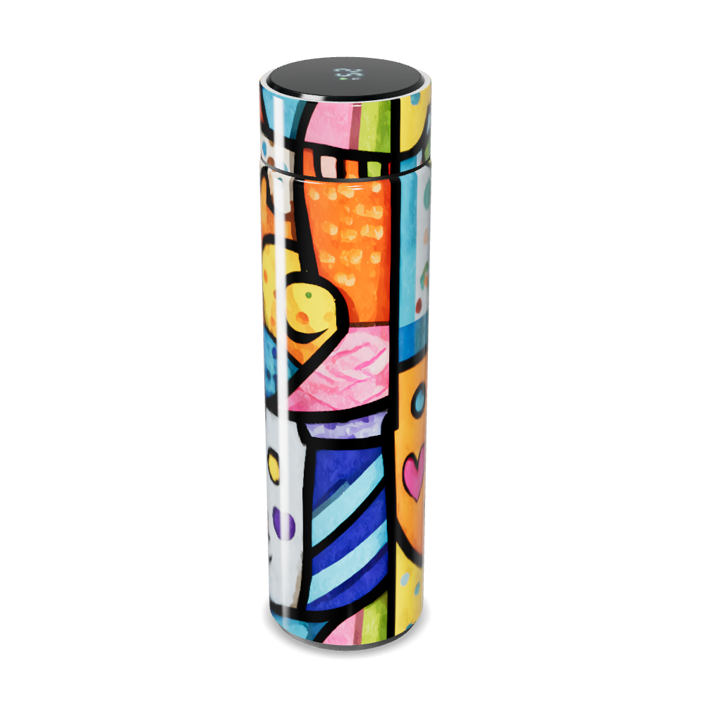 Garrafa Térmica Touch - Estampa Arte Colorida