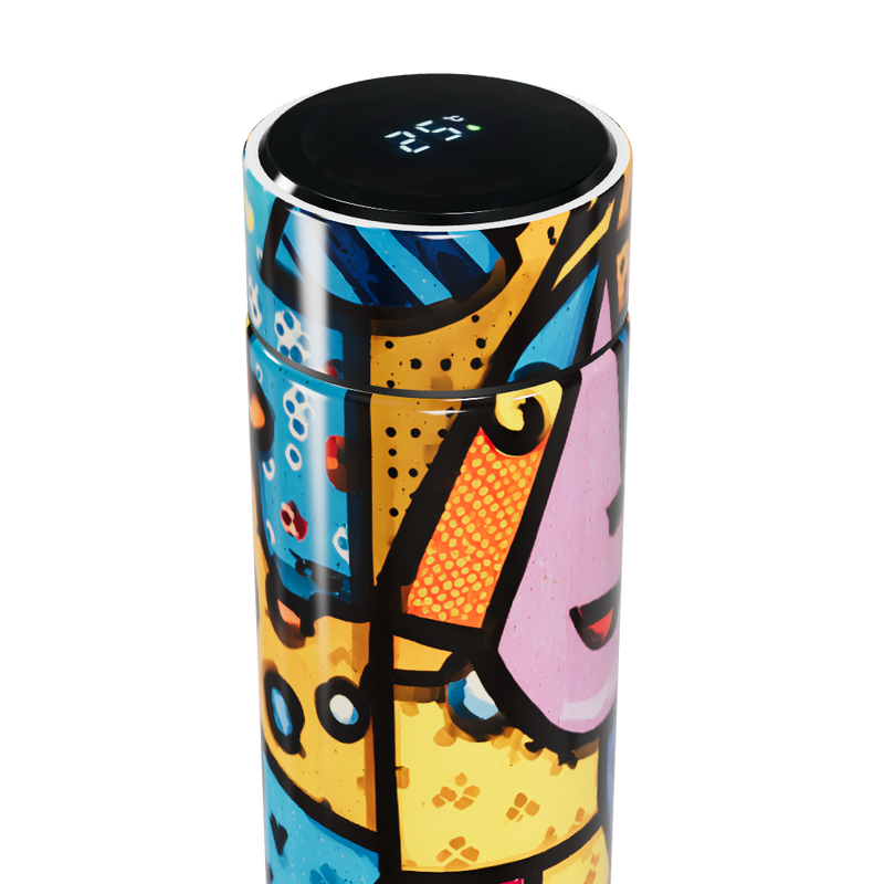 Garrafa Térmica Touch - Estampa Colorida Artística