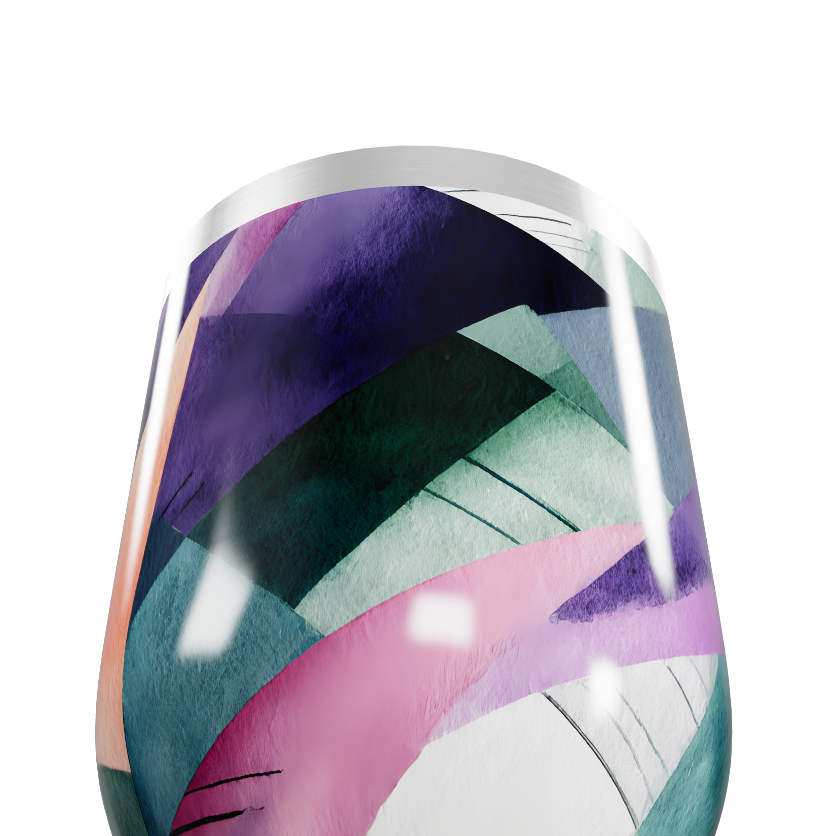 Copo Térmico Slim - Estampa Geométrica Colorida