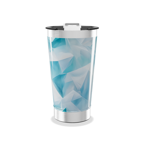 Copo Térmico - Azul Geométrico Aço Inox