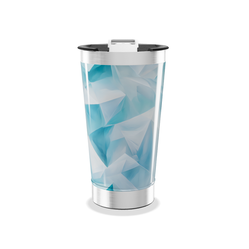 Copo Térmico - Azul Geométrico Aço Inox