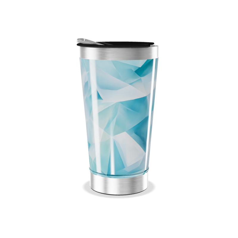 Copo Térmico - Azul Geométrico Aço Inox