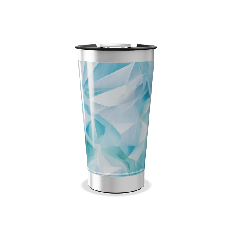 Copo Térmico - Azul Geométrico Aço Inox