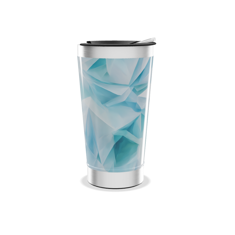 Copo Térmico - Azul Geométrico Aço Inox