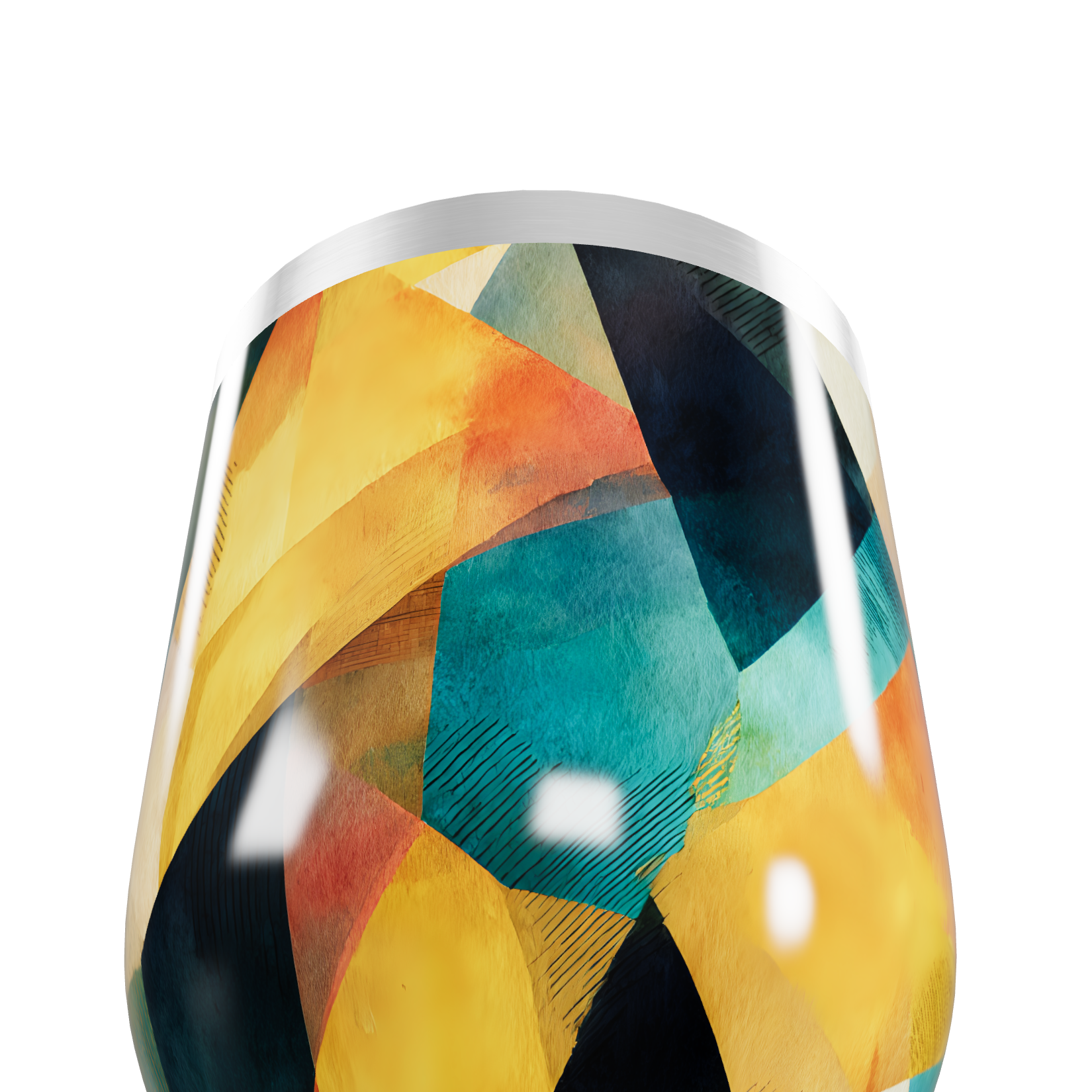 Copo Térmico Slim - Estampado Geométrico Colorido