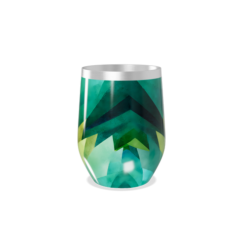 Copo Térmico Slim - Estampa Geométrica Verde