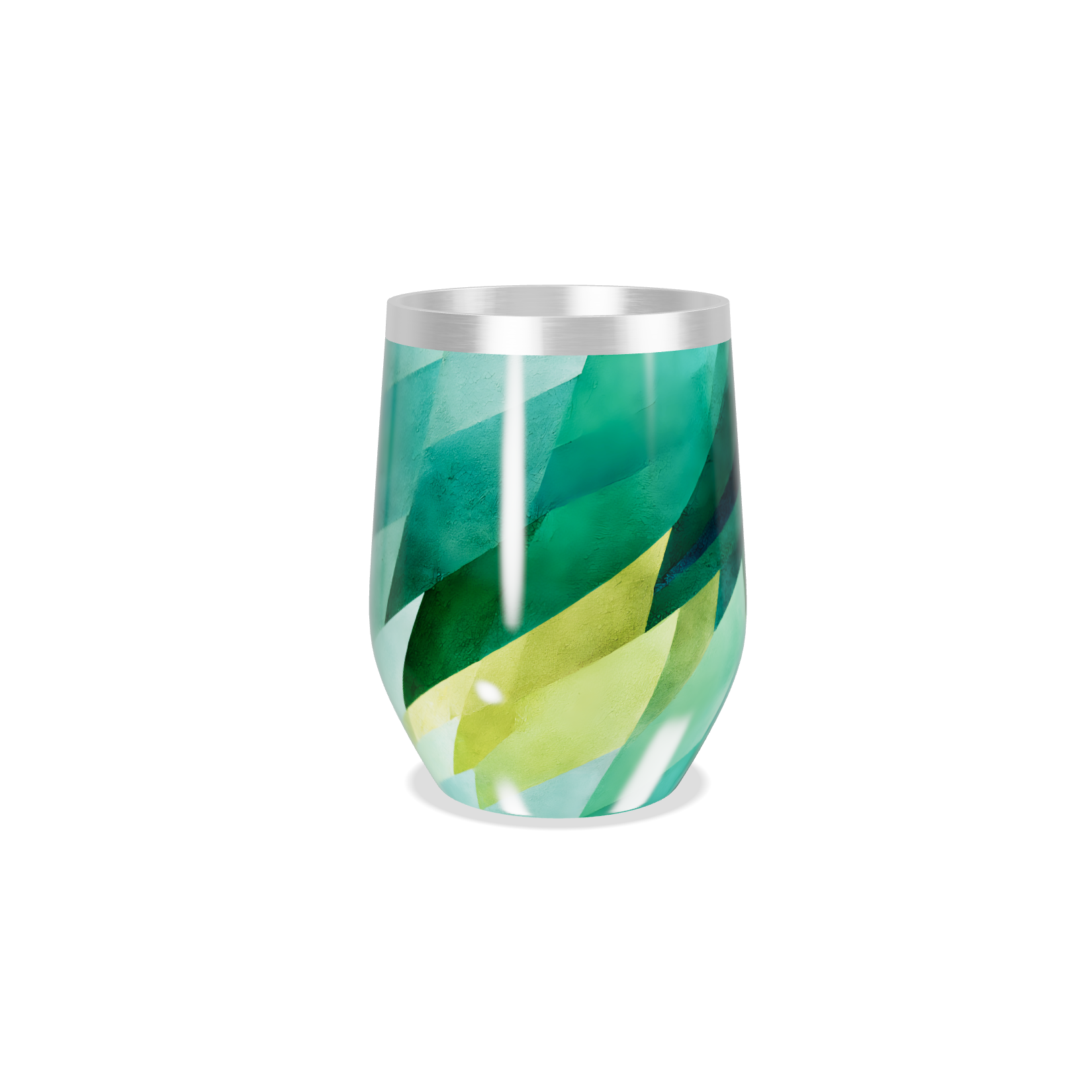 Copo Térmico Slim - Estampa Geométrica Verde