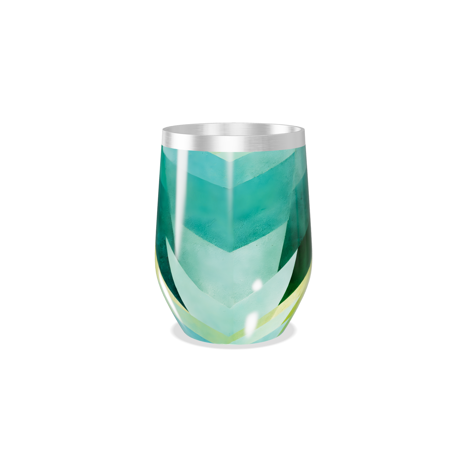 Copo Térmico Slim - Estampa Geométrica Verde