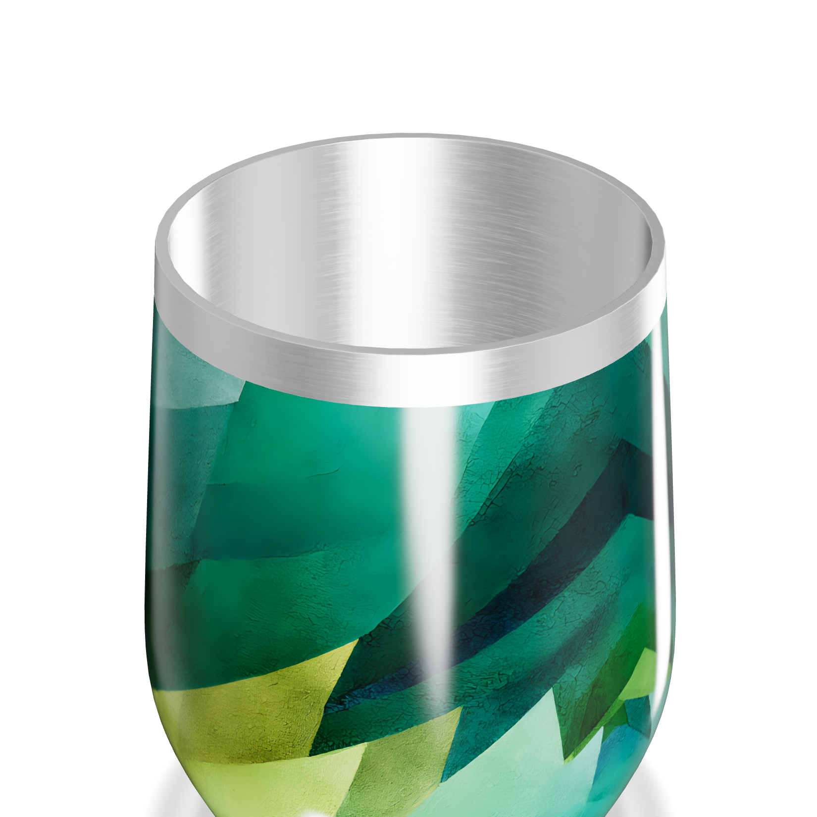 Copo Térmico Slim - Estampa Geométrica Verde