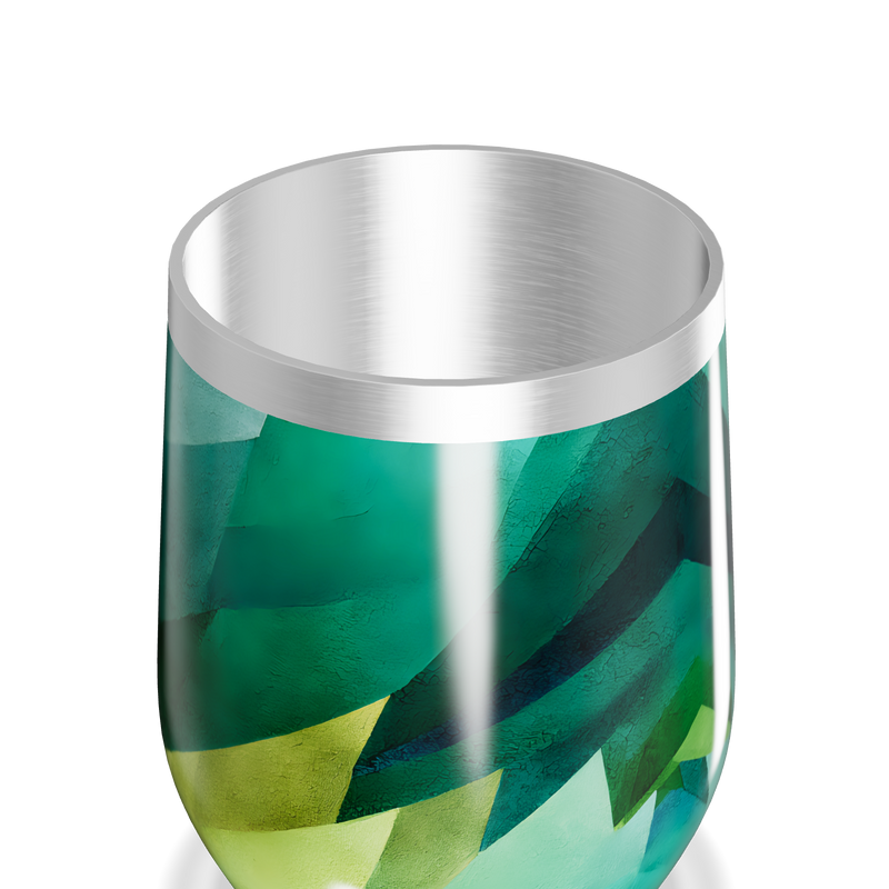 Copo Térmico Slim - Estampa Geométrica Verde