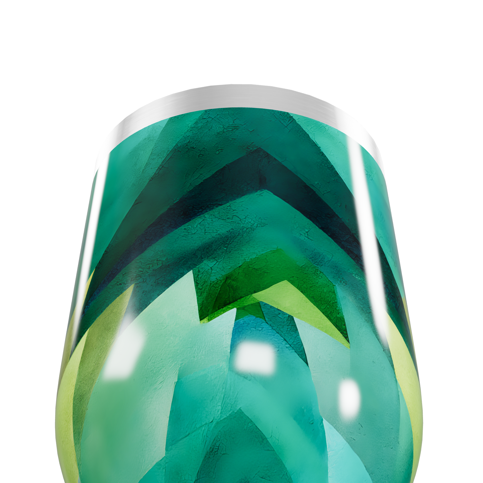 Copo Térmico Slim - Estampa Geométrica Verde