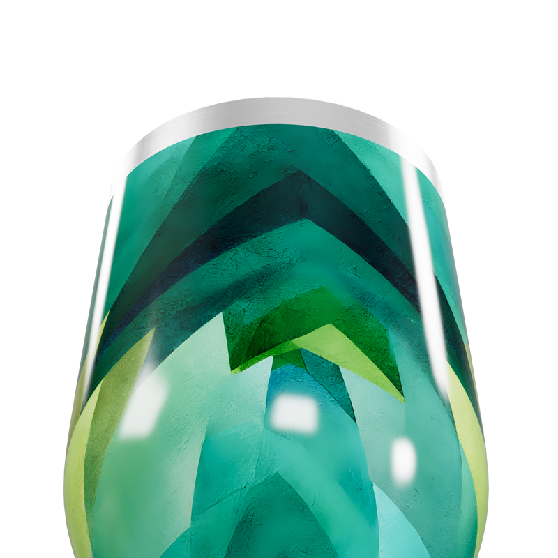 Copo Térmico Slim - Estampa Geométrica Verde