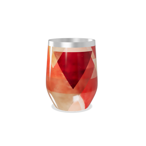 Copo Térmico Slim - Estampa Geométrica Vermelha