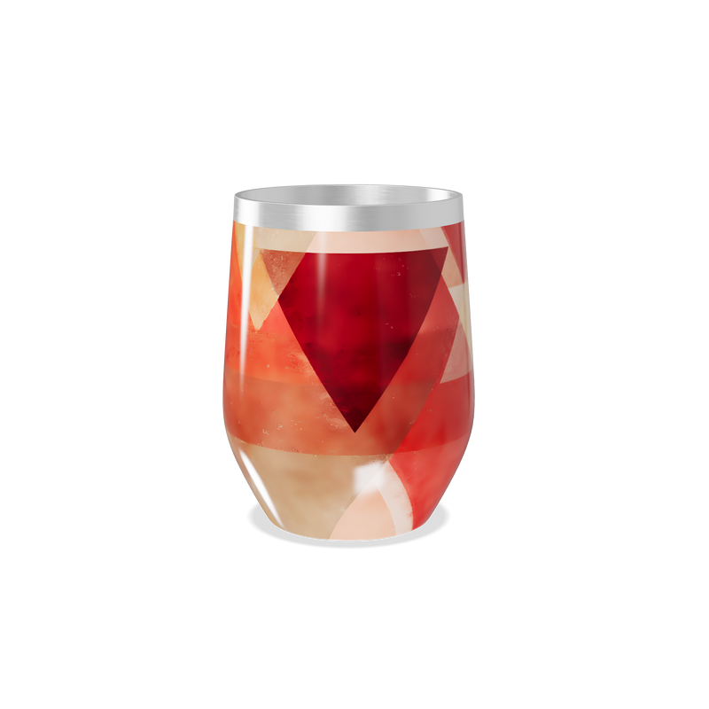 Copo Térmico Slim - Estampa Geométrica Vermelha