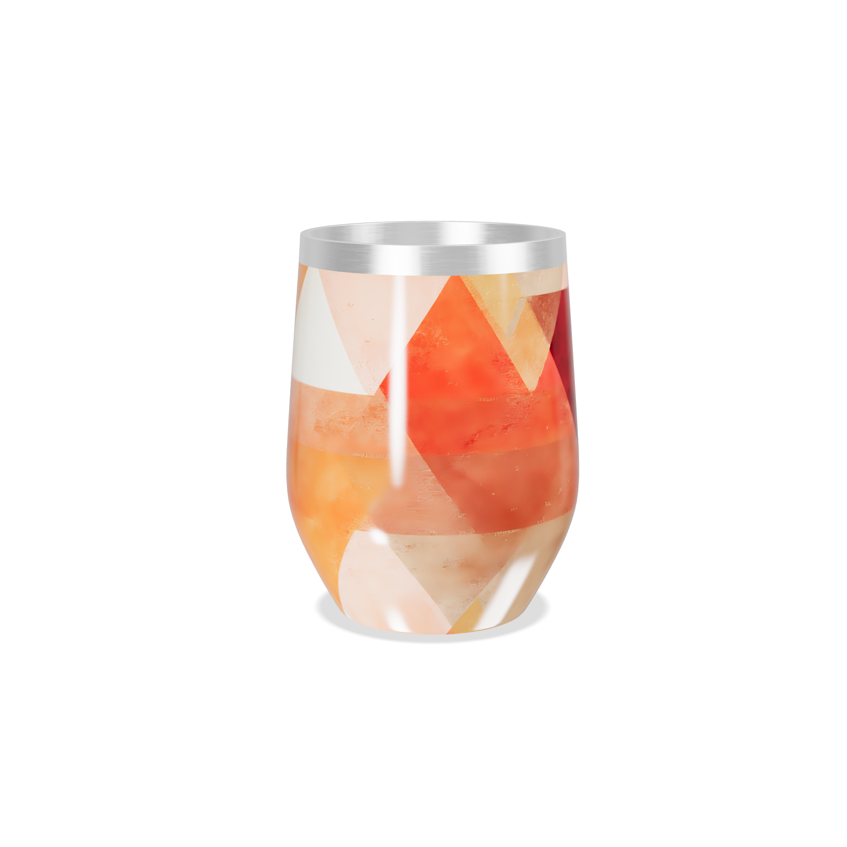 Copo Térmico Slim - Estampa Geométrica Vermelha