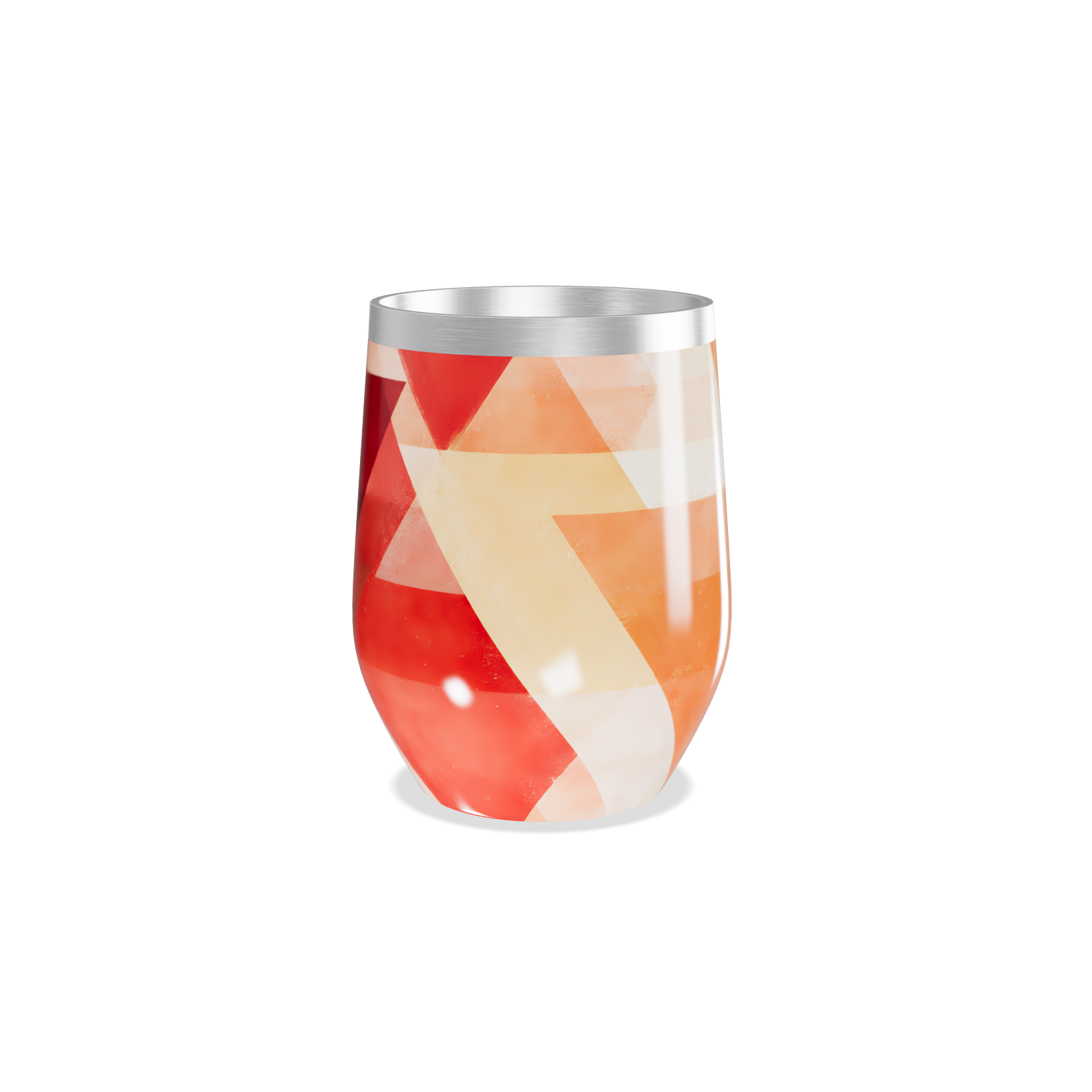 Copo Térmico Slim - Estampa Geométrica Vermelha