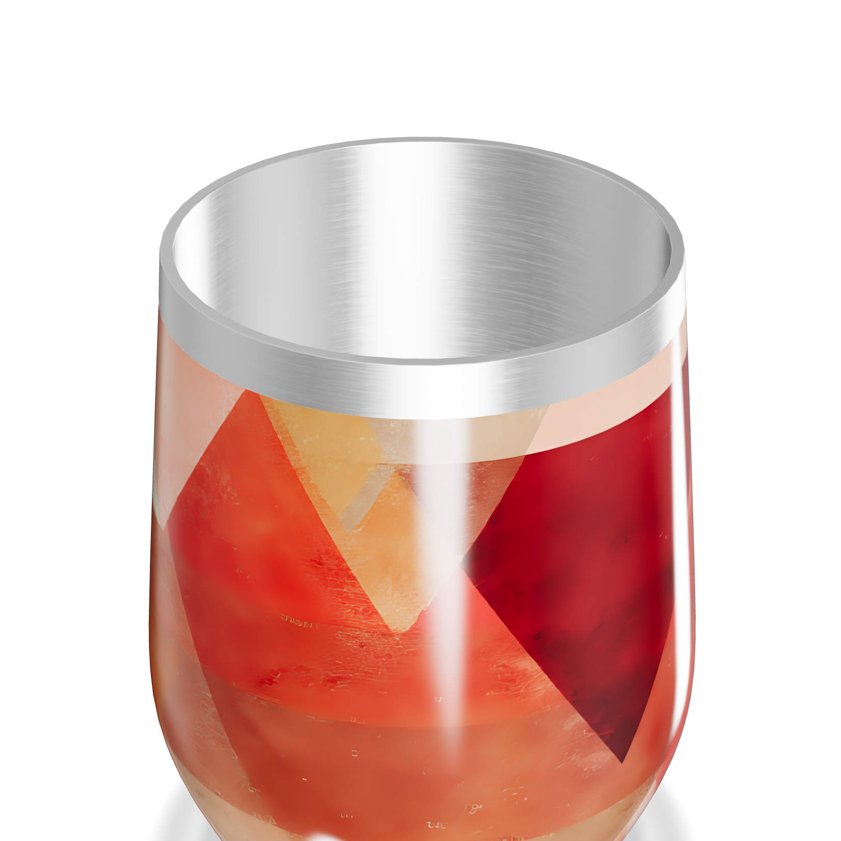 Copo Térmico Slim - Estampa Geométrica Vermelha