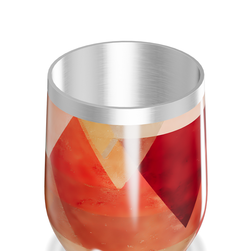 Copo Térmico Slim - Estampa Geométrica Vermelha