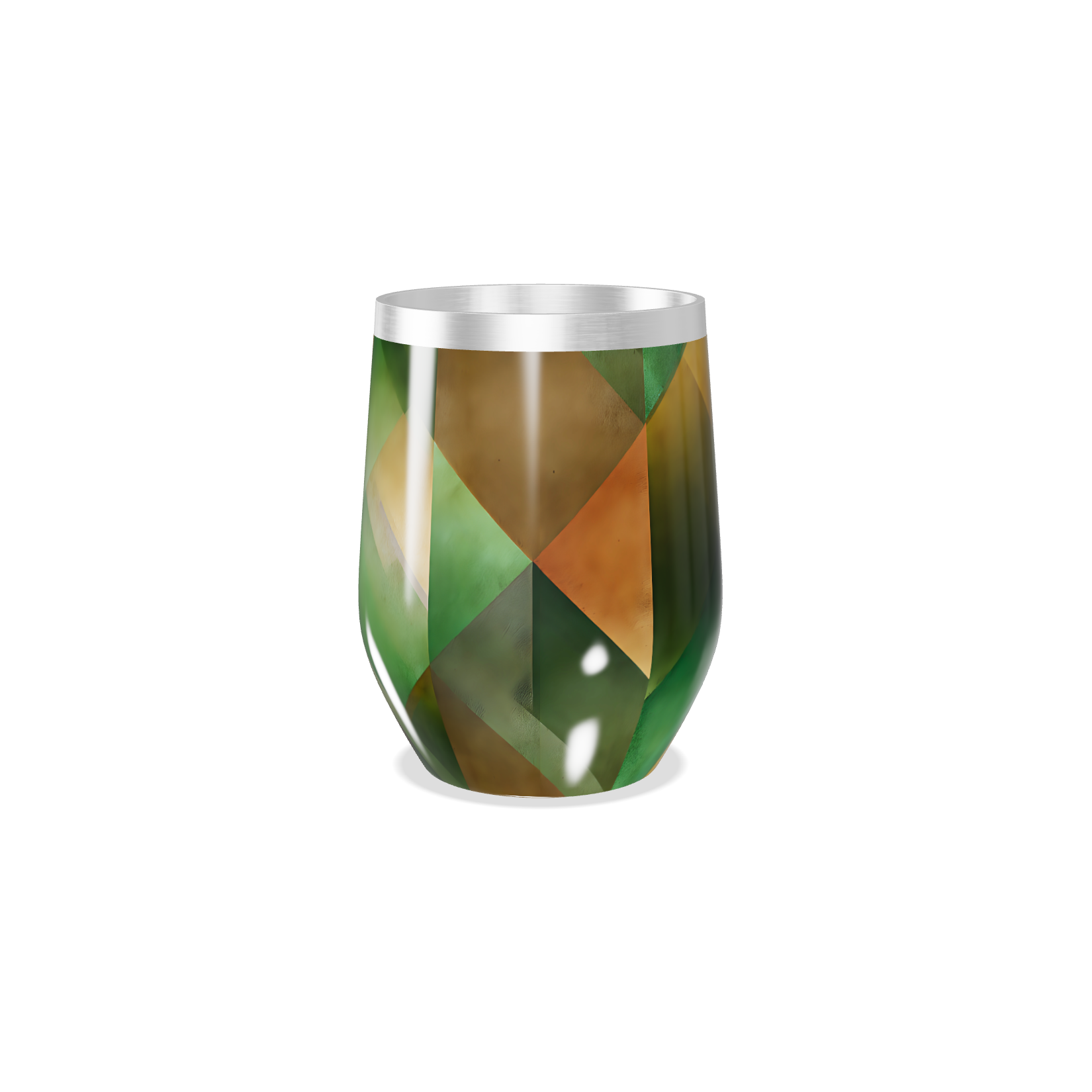 Copo Térmico Slim - Design Geométrico Verde