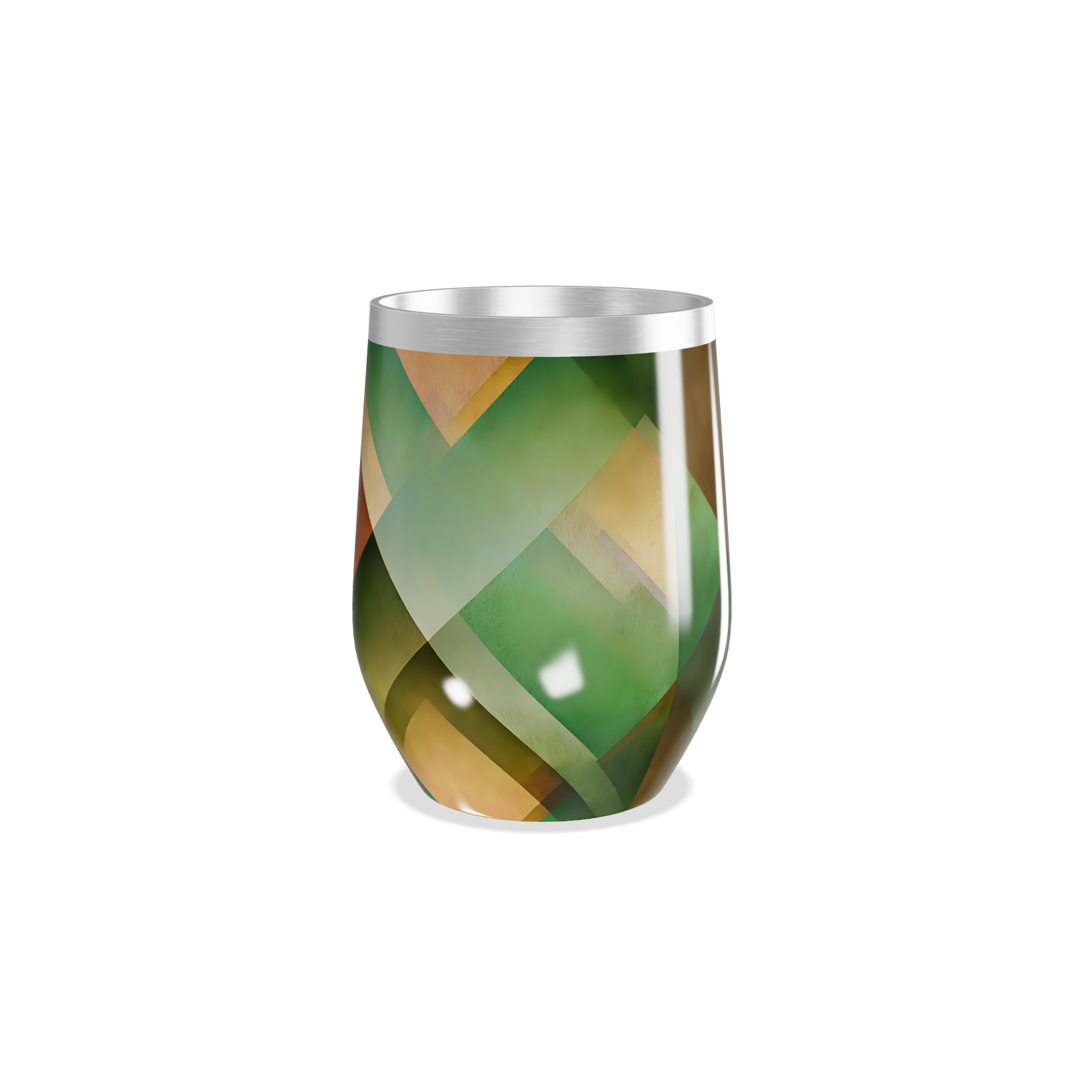 Copo Térmico Slim - Design Geométrico Verde