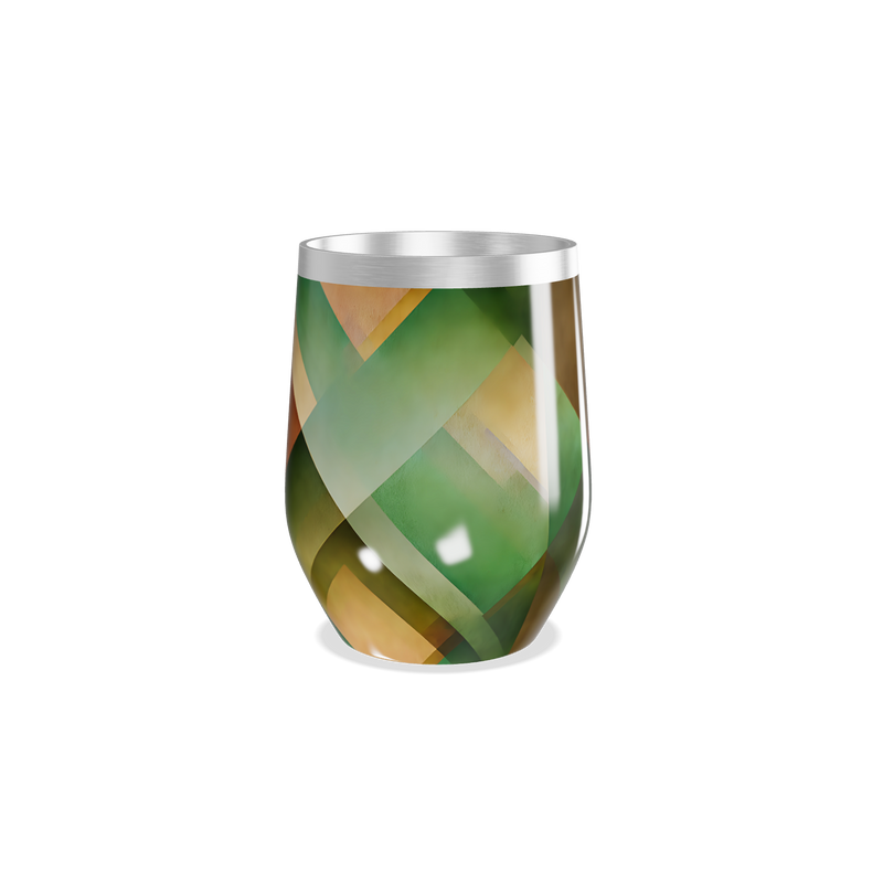 Copo Térmico Slim - Design Geométrico Verde