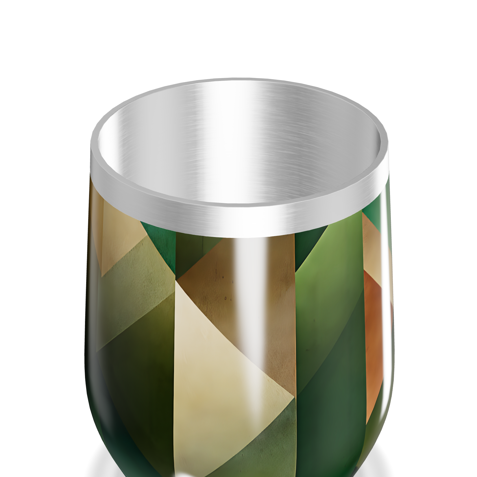 Copo Térmico Slim - Design Geométrico Verde