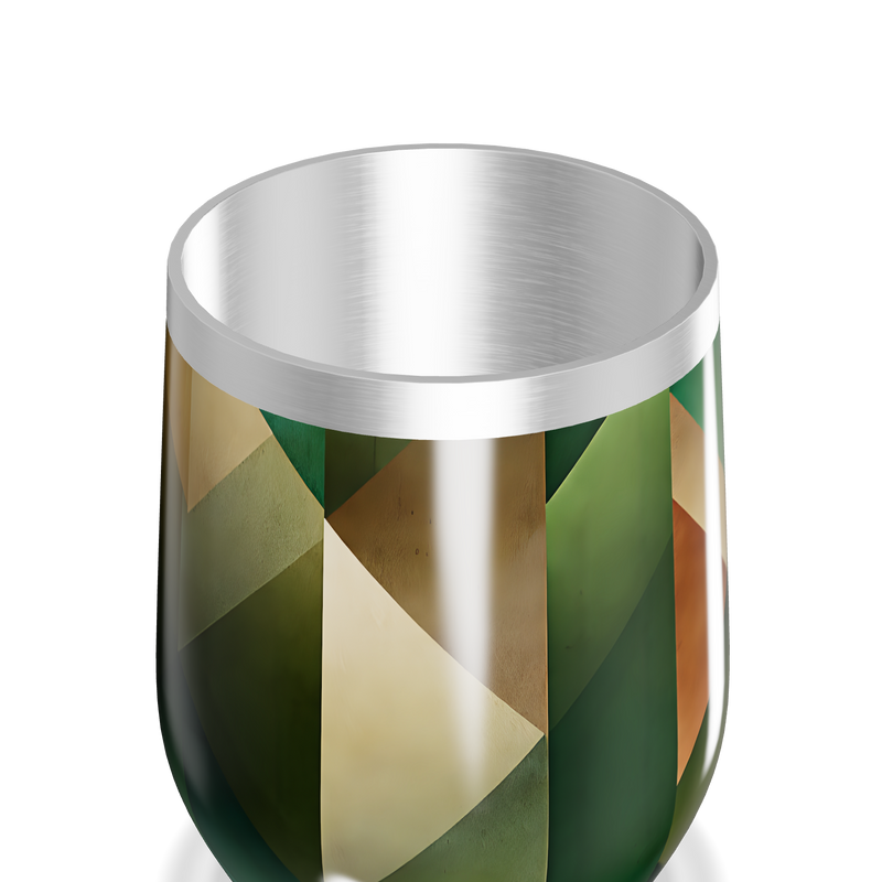 Copo Térmico Slim - Design Geométrico Verde