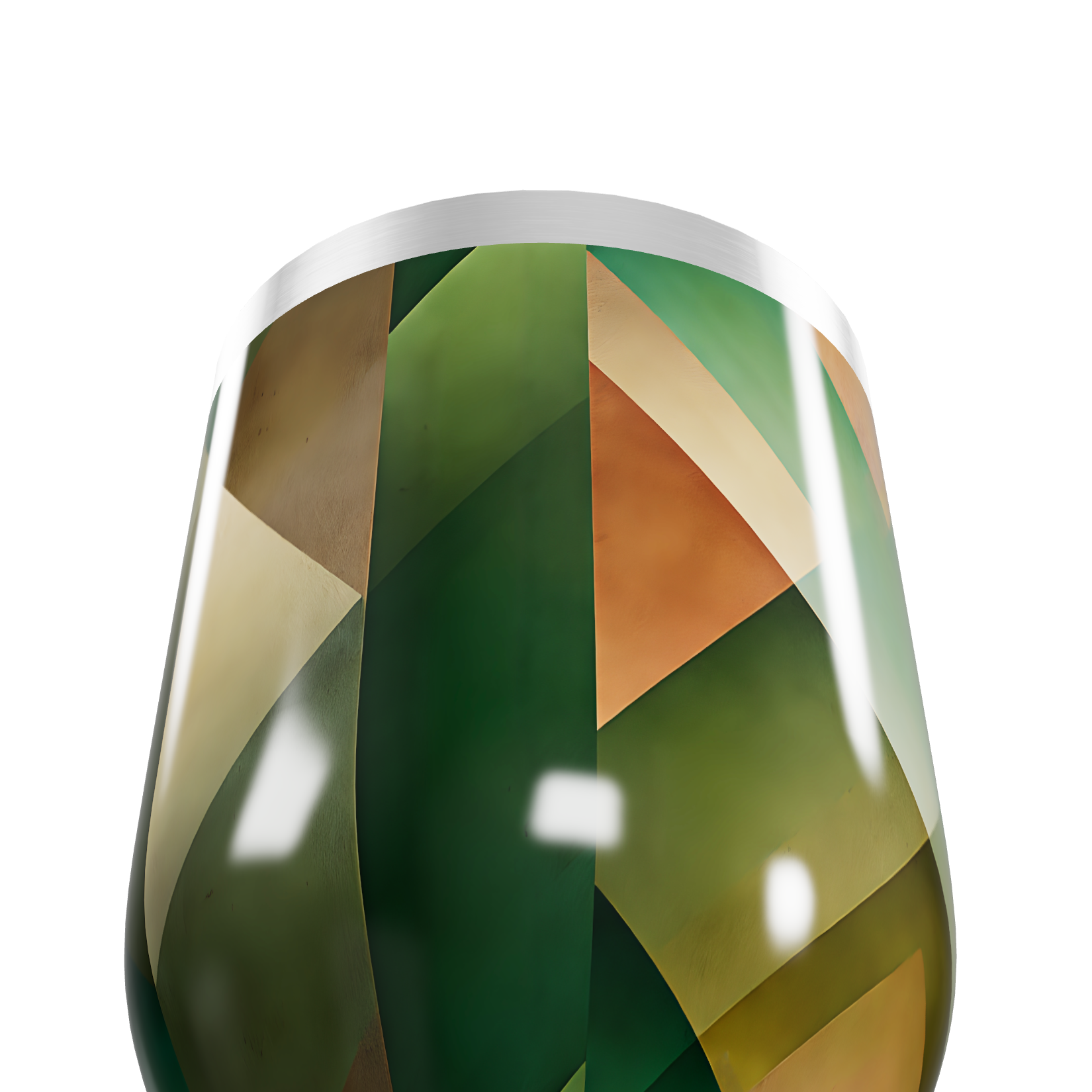 Copo Térmico Slim - Design Geométrico Verde