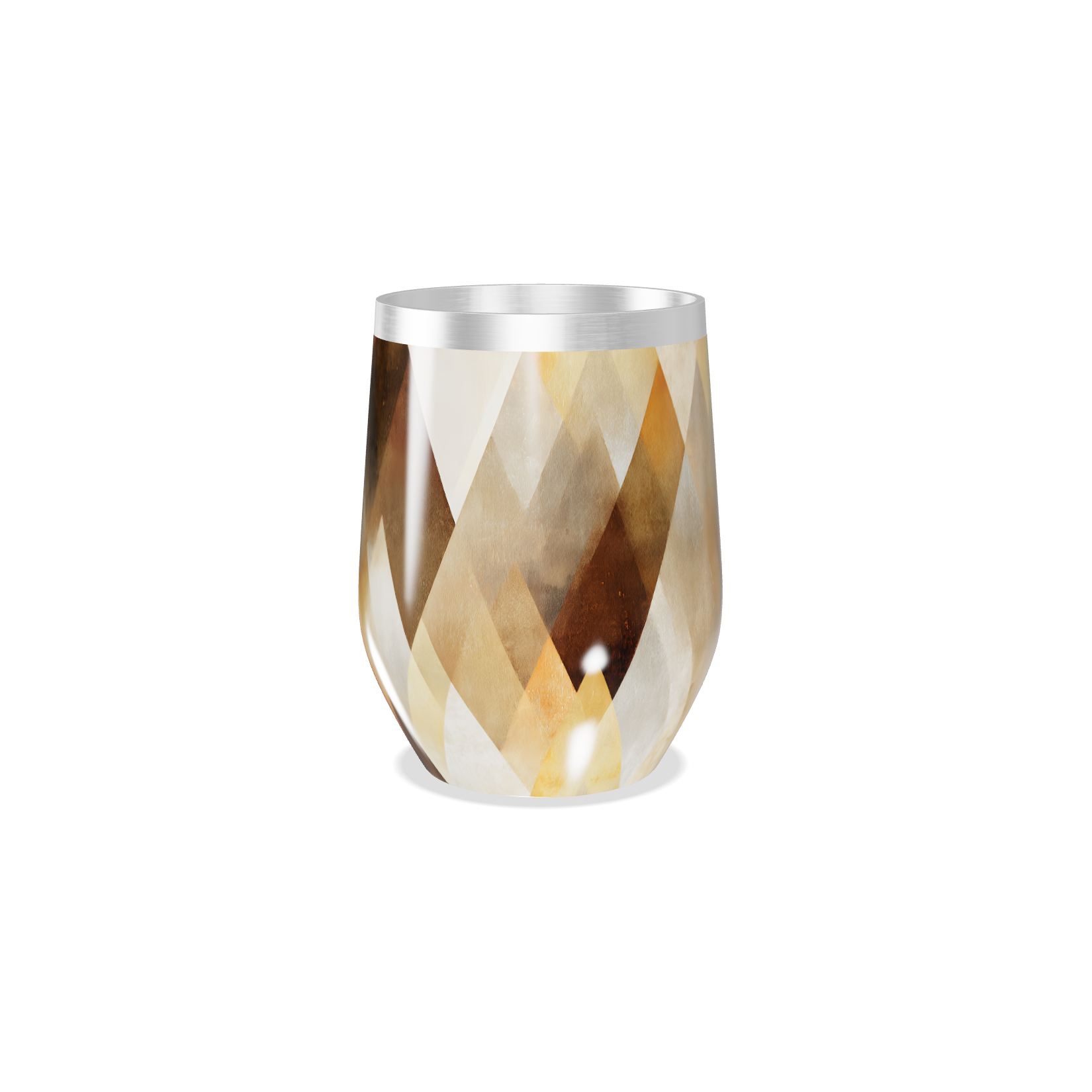 Copo Térmico Slim - Geométrico Marrom e Bege