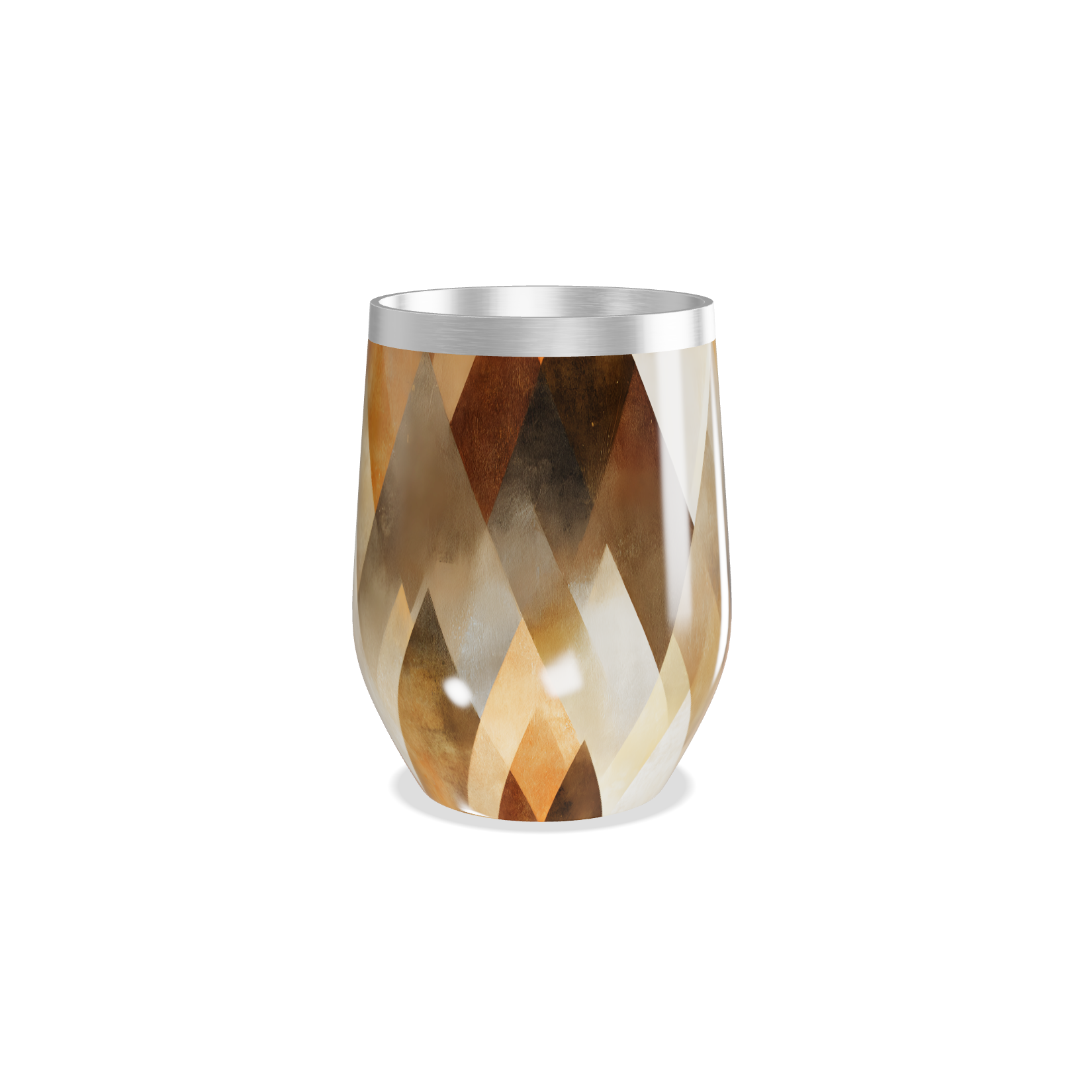 Copo Térmico Slim - Geométrico Marrom e Bege