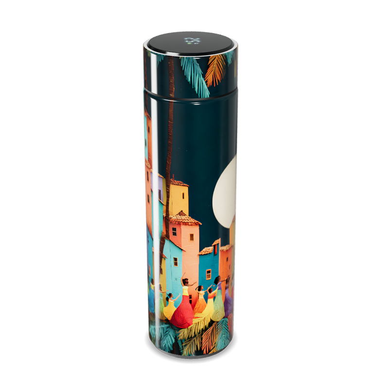 Garrafa Térmica Touch - Estampa Casas Coloridas