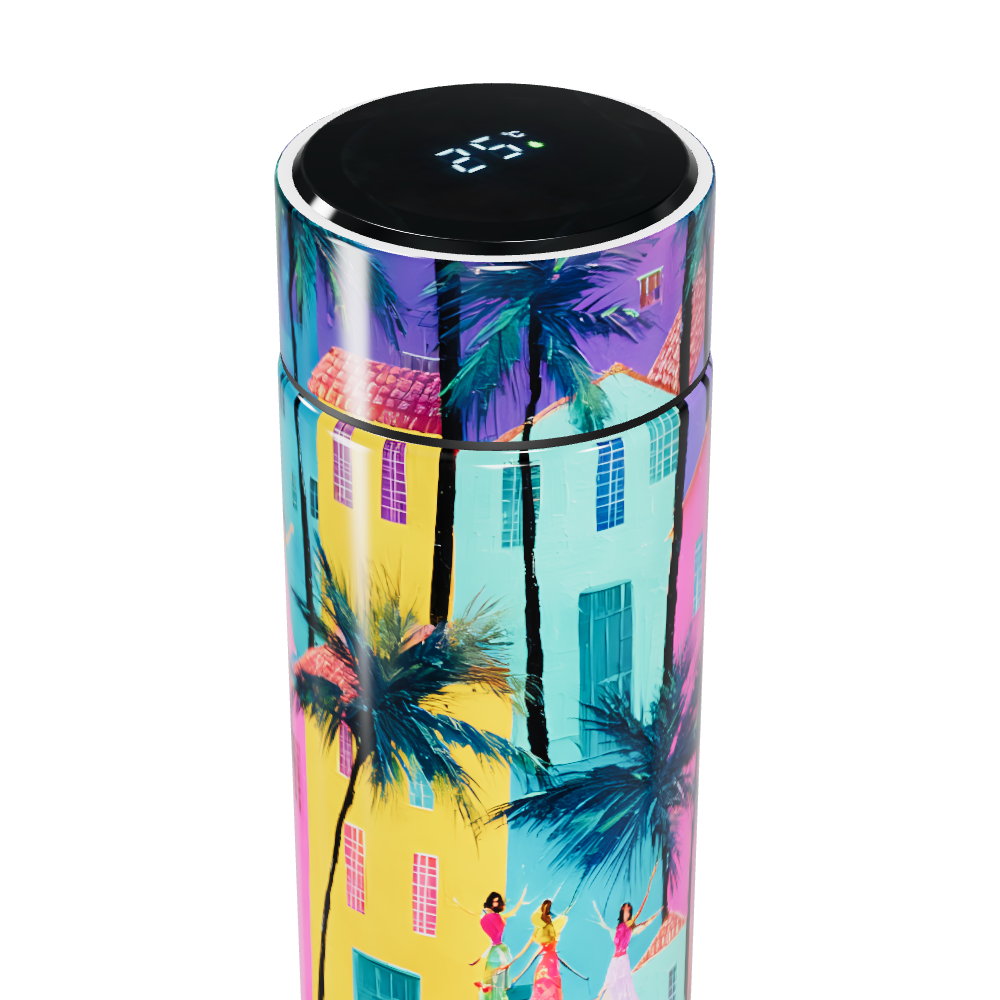 Garrafa Térmica Touch - Estampa Colorida Tropical