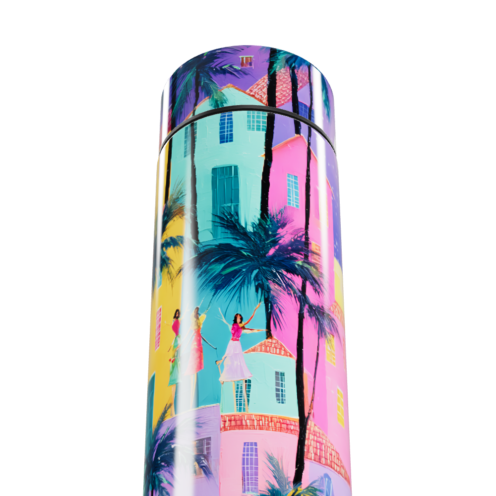 Garrafa Térmica Touch - Estampa Colorida Tropical