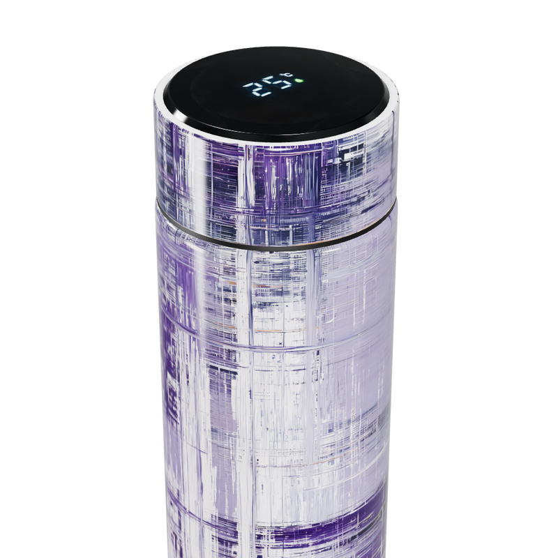 Garrafa Térmica Touch - Roxa com Estampa Moderna