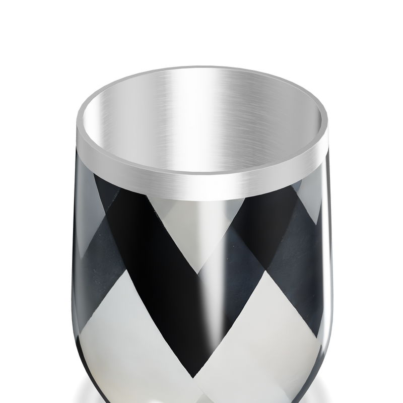 Copo Térmico Slim - Preto Branco Geométrico