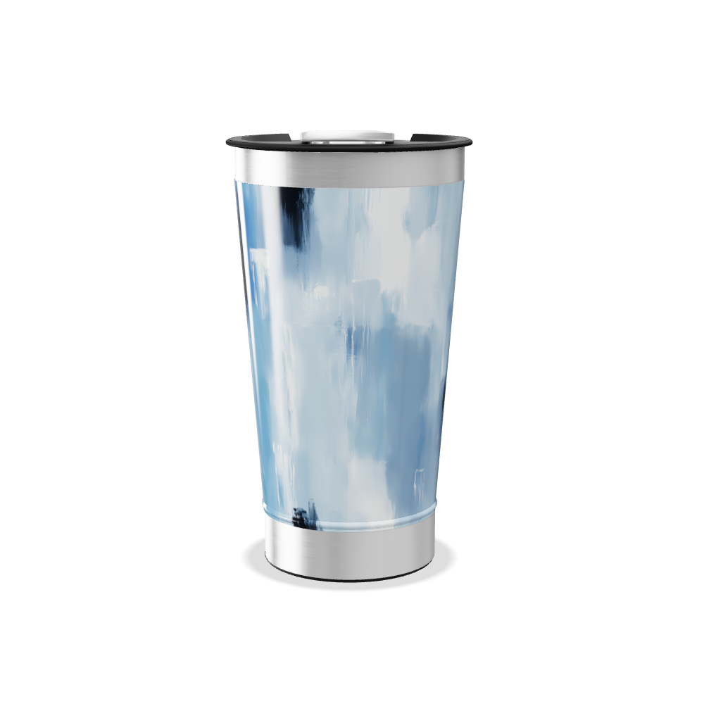Copo Térmico - Azul com pintura abstrata