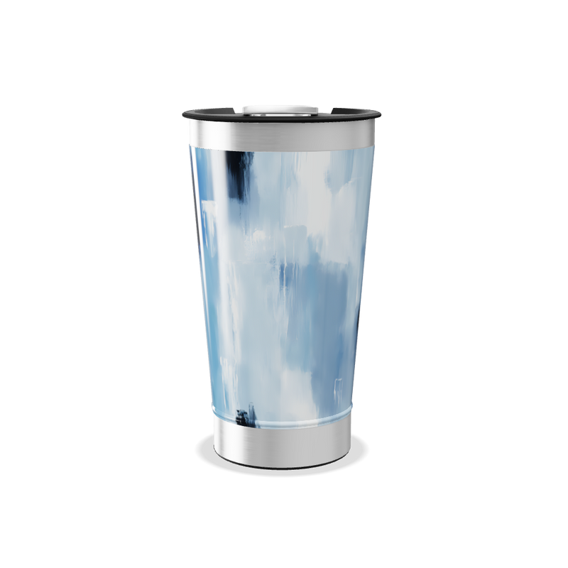 Copo Térmico - Azul com pintura abstrata