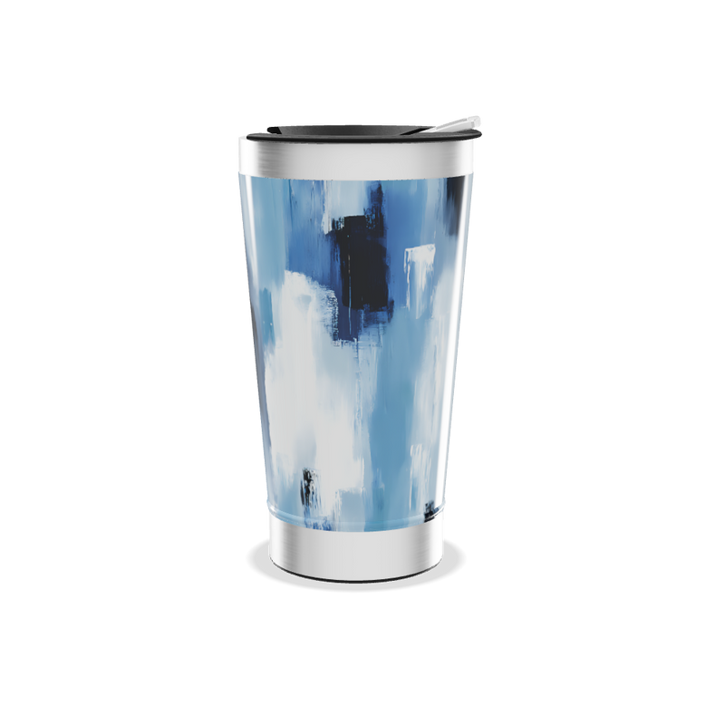 Copo Térmico - Azul com pintura abstrata
