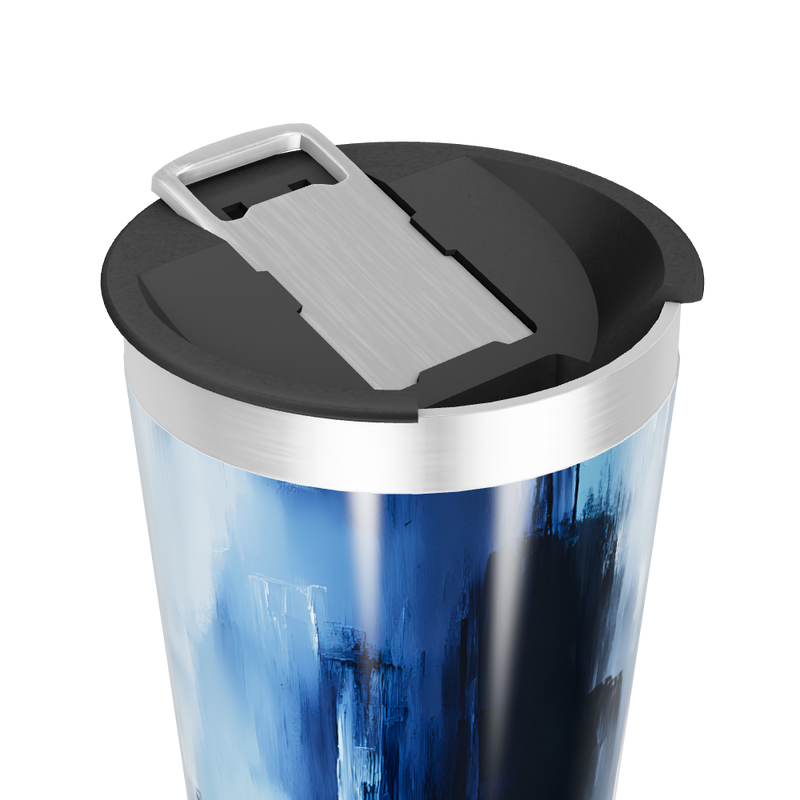 Copo Térmico - Azul com pintura abstrata