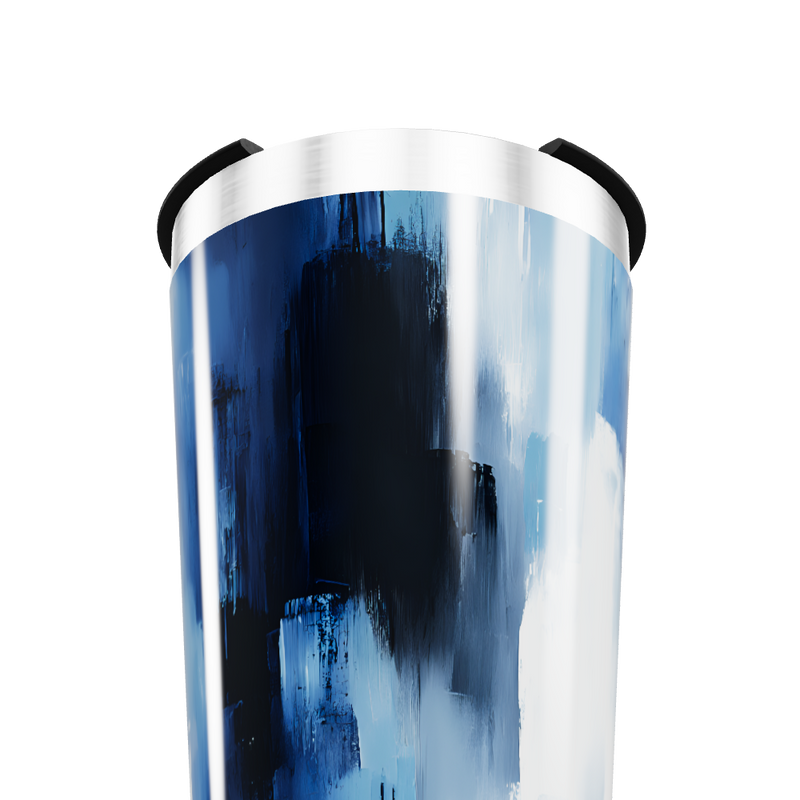Copo Térmico - Azul com pintura abstrata