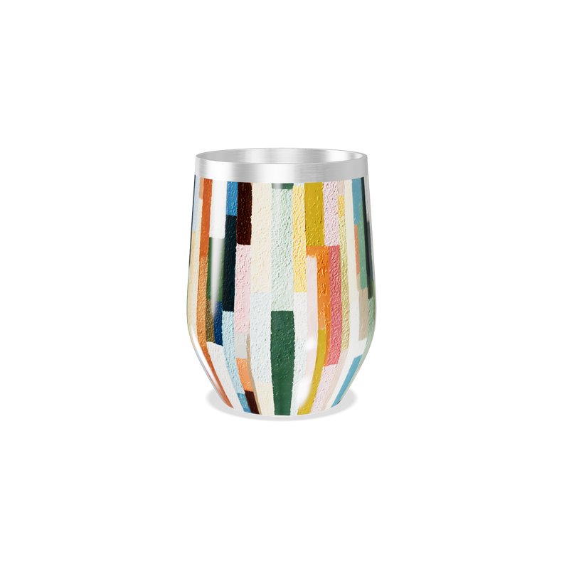 Copo Térmico Slim - Colorido com Estampa Geométrica