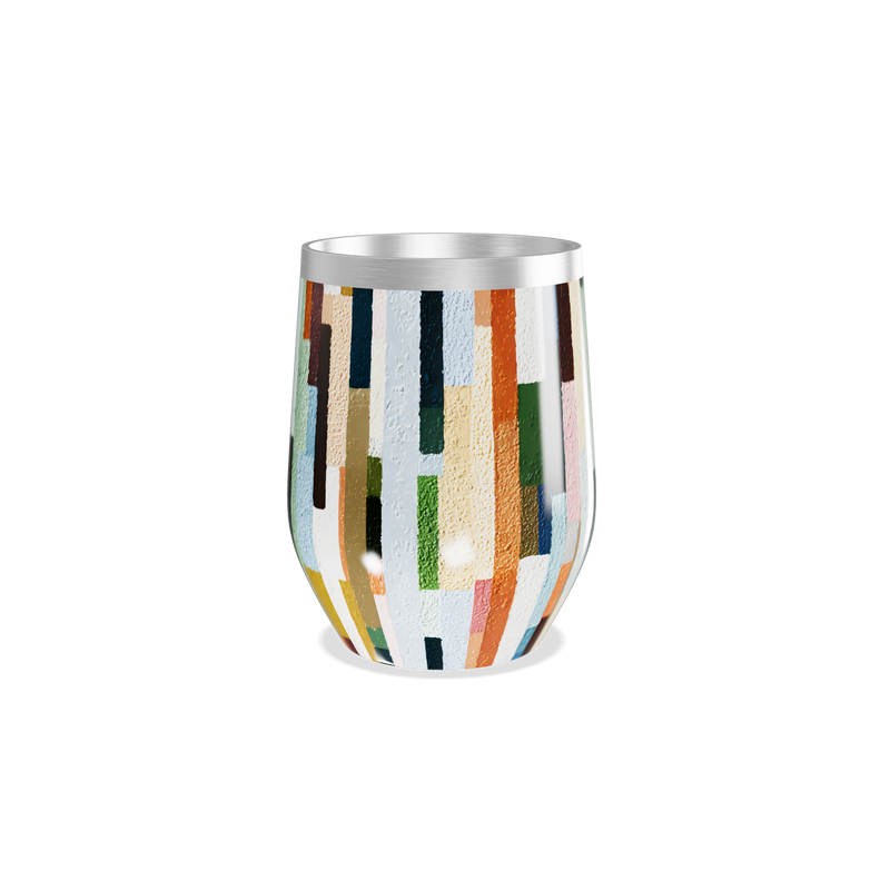 Copo Térmico Slim - Colorido com Estampa Geométrica