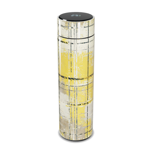 Garrafa Térmica Touch - Amarela com Estampa Quadriculada