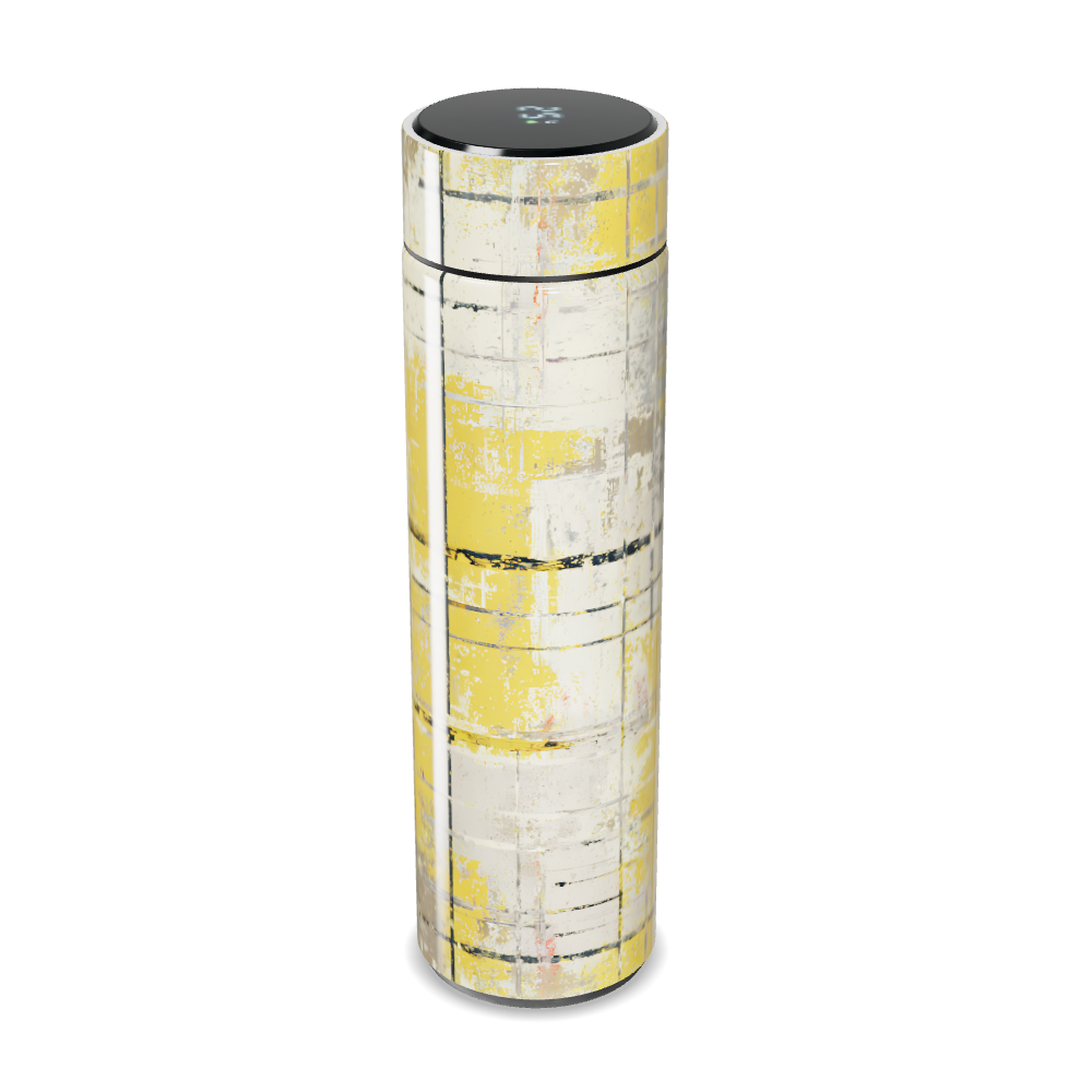 Garrafa Térmica Touch - Amarela com Estampa Quadriculada