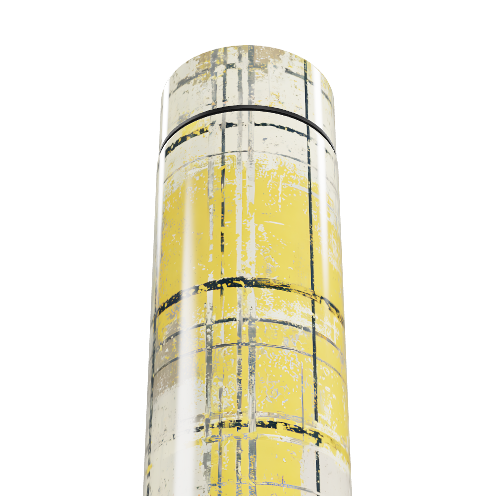 Garrafa Térmica Touch - Amarela com Estampa Quadriculada