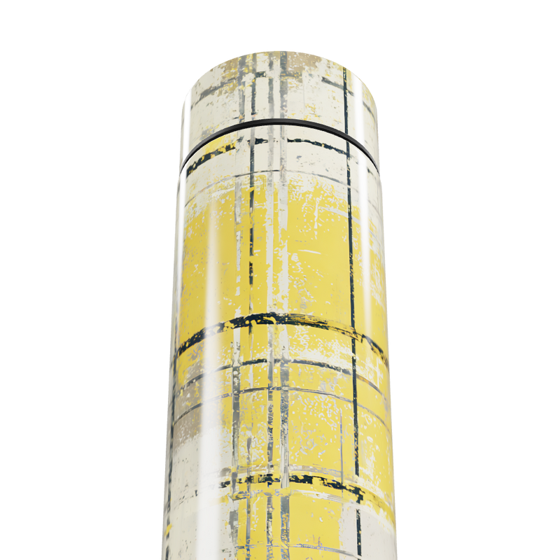 Garrafa Térmica Touch - Amarela com Estampa Quadriculada